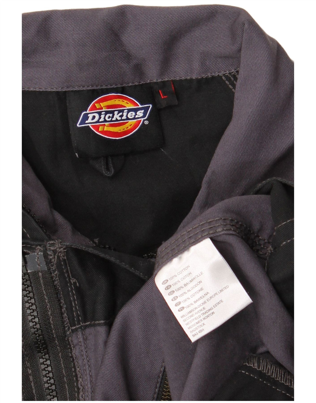 Jaqueta utilitária masculina Dickies UK 40 grande algodão colorblock cinza