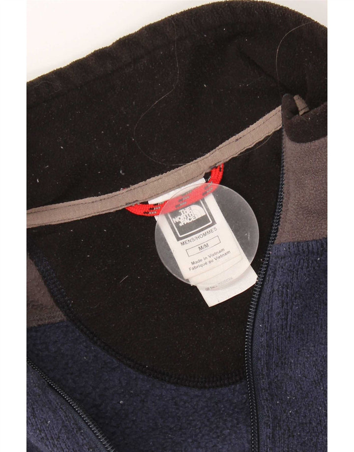 Moletom masculino The North Face com zíper e gola em bloco colorido azul marinho médio