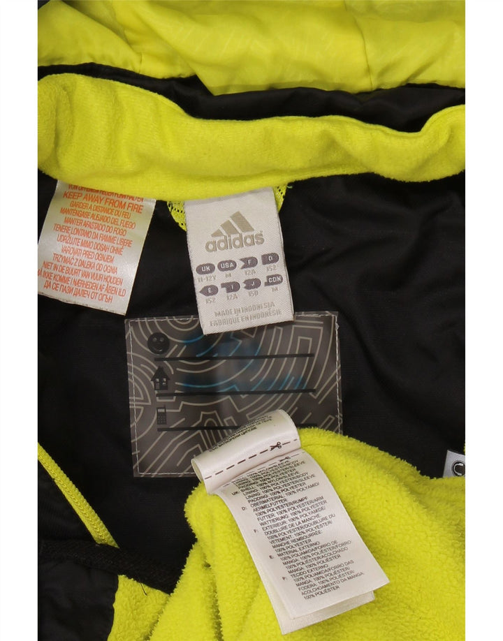 Jaqueta corta-vento com capuz para meninos ADIDAS 11-12 anos preto colorblock