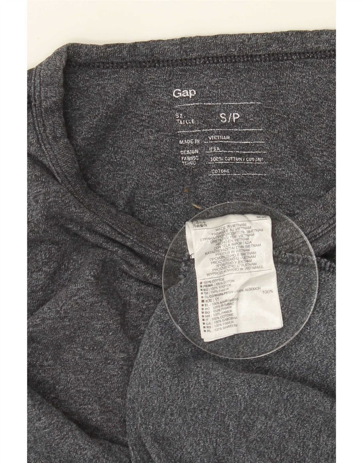 Gap Mens Top manga comprida pequeno algodão manchado cinza
