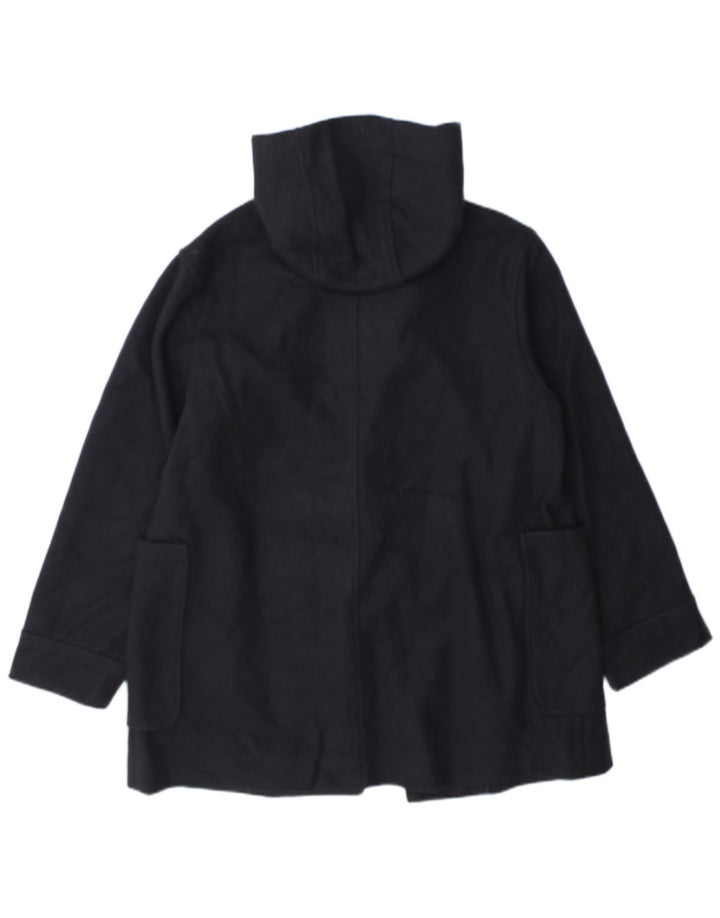 Zara Casaco feminino com capuz duplo breasted 13-14 anos azul marinho poliéster