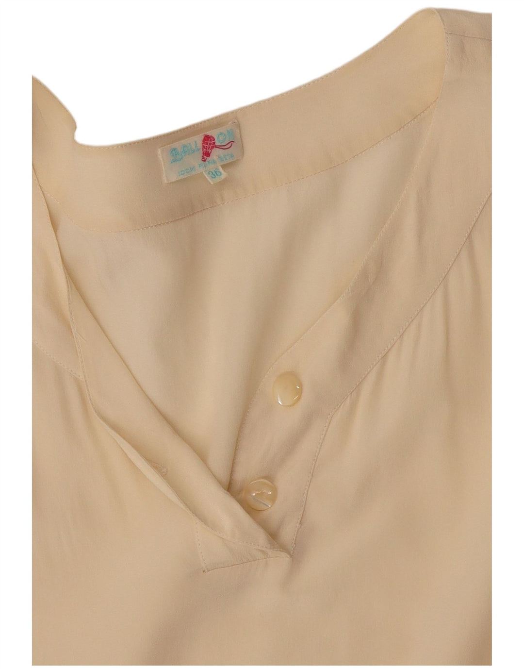 Blusa Feminina Balão Top EU 38 Seda Bege Médio