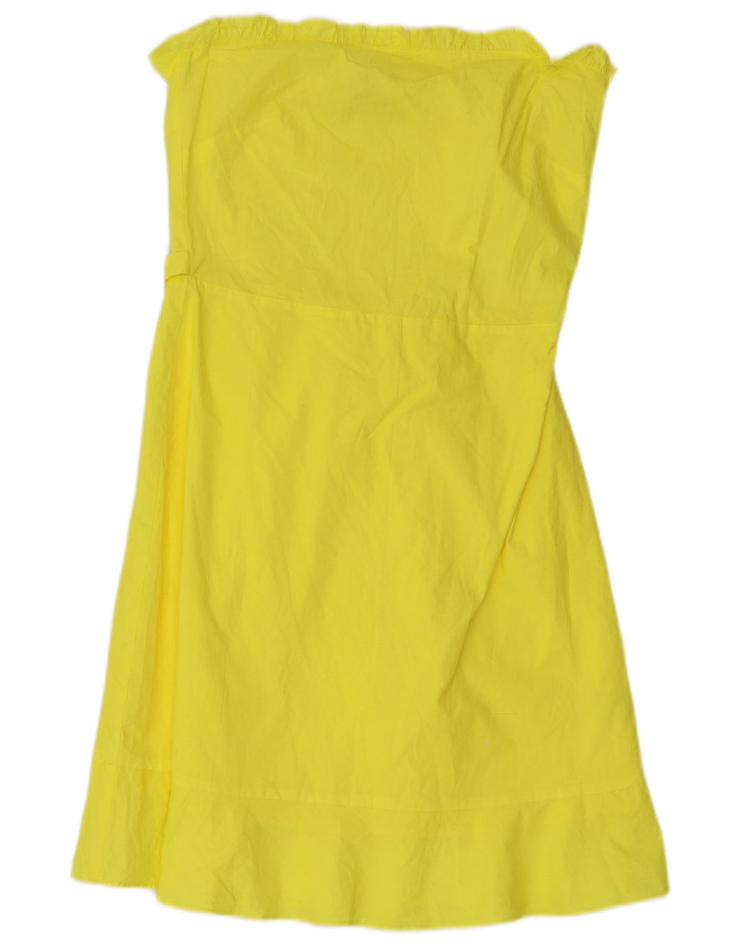 Vestido feminino Oasis sem alças UK 10 viscose amarela pequena