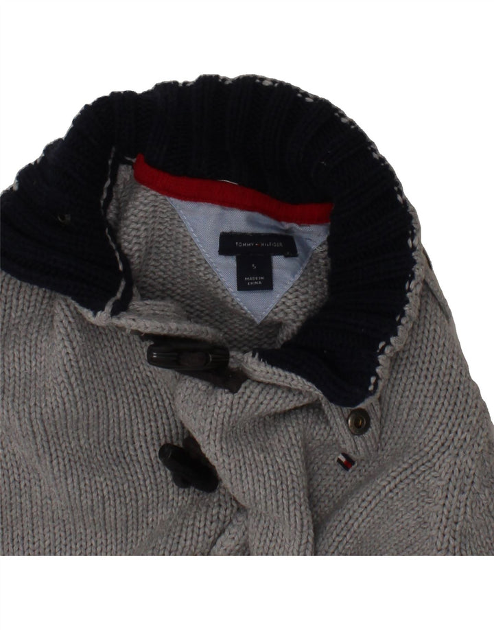 TOMMY HILFIGER Boys Cardigan Sweater 4-5 Years Grey Cotton Vintage Tommy Hilfiger and Second-Hand Tommy Hilfiger from Messina Hembry 