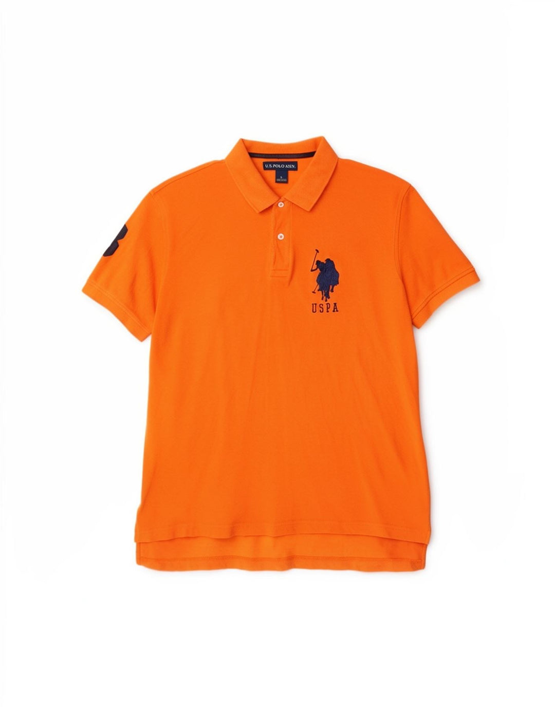 US Polo Assn. Camisa masculina grande algodão laranja
