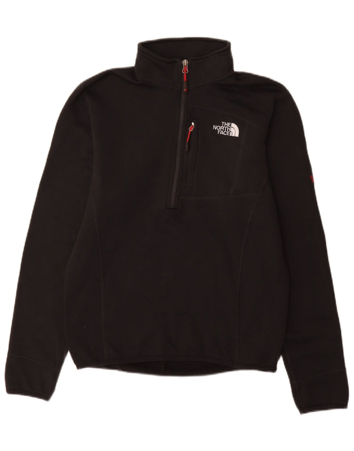 Moletom masculino The North Face com zíper e gola pequena em poliéster preto