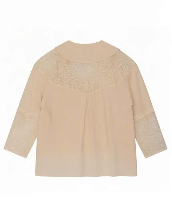 Blusa feminina de manga comprida Whistles UK 14 grande off white floral