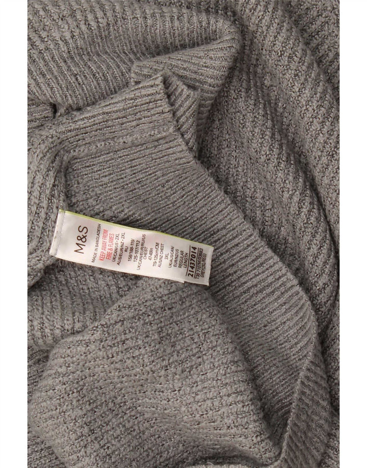 Suéter masculino Marks & Spencer com gola redonda 2XL poliamida cinza