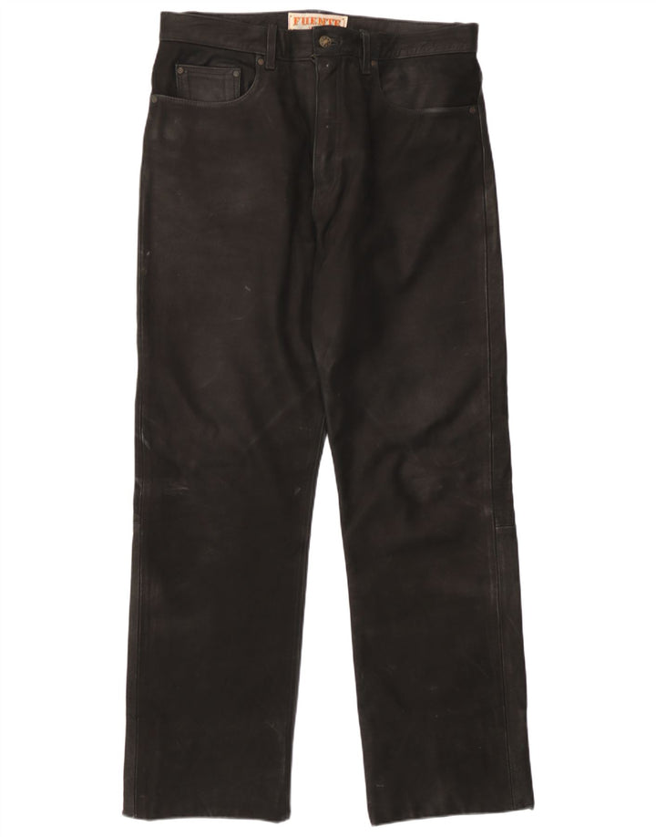 Calça masculina de couro Fuente W37 L31 couro preto