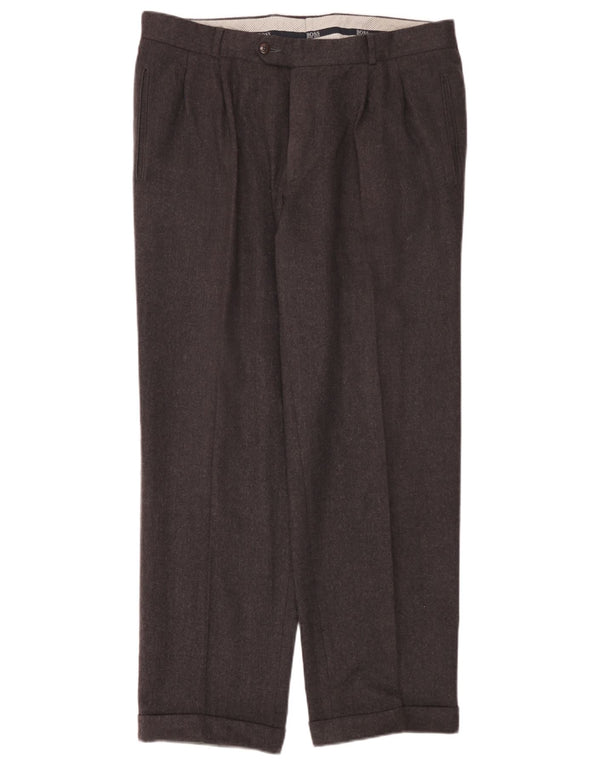 Calça masculina Hugo Boss Pegged Suit W36 L30 cinza nova lã