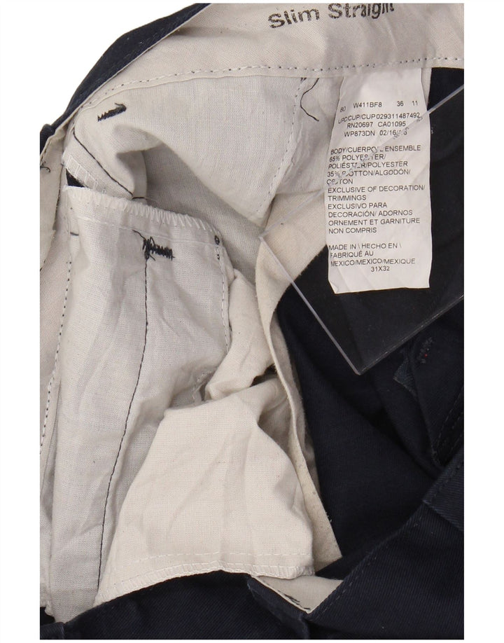 Calça Chino Masculina Slim Straight DICKIES W31 L32 Poliéster Azul Marinho