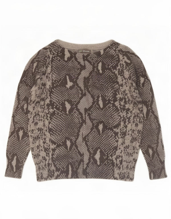 Suéter feminino Marks & Spencer com gola canoa Reino Unido 14 grande cinza