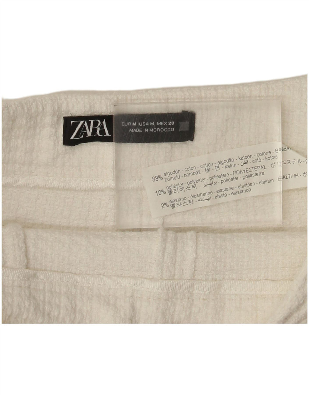 Zara Shorts feminino casual médio W28 algodão branco