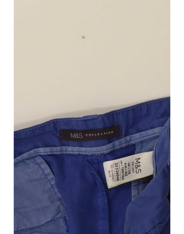 Shorts chino feminino Marks & Spencer UK 14 grande W34 algodão azul