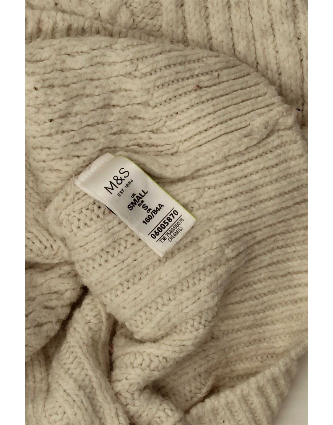 Suéter cardigã feminino grande Marks & Spencer Reino Unido 10 pequeno bege acrílico