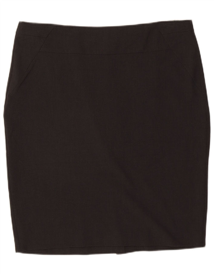 Saia lápis feminina Marks & Spencer Reino Unido 16 grande W34 cinza poliéster