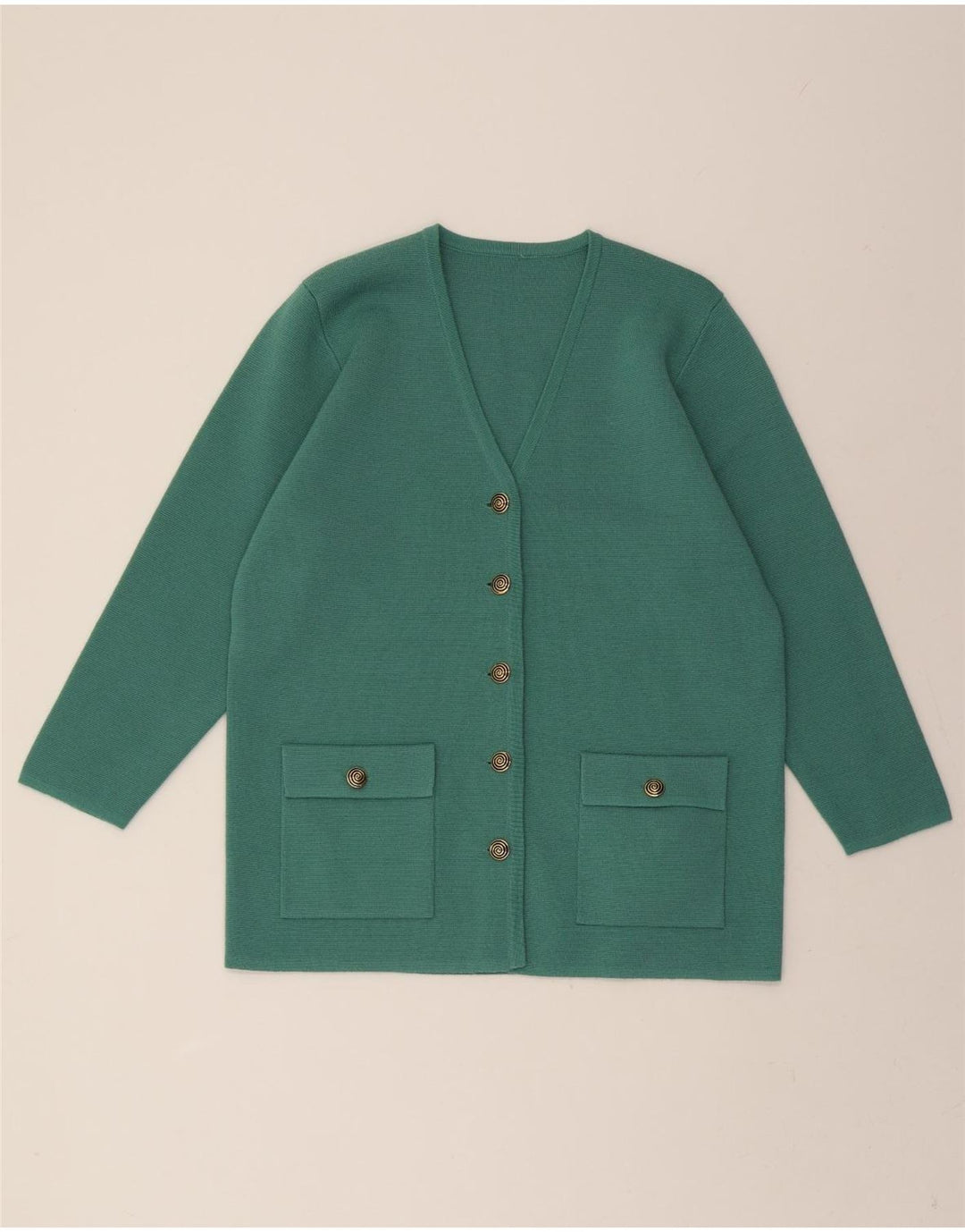 VINTAGE Womens Cardigan Sweater UK 14 Medium Green Vintage Vintage and Second-Hand Vintage from Messina Hembry 