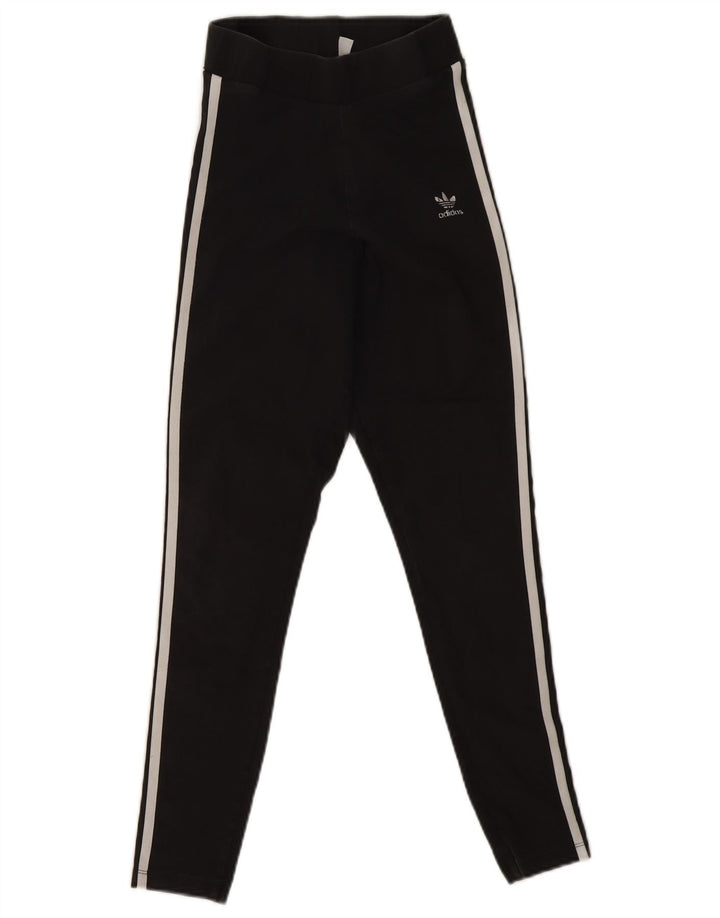 Leggings Adidas Femininas UK 8 Pequenas Algodão Preto