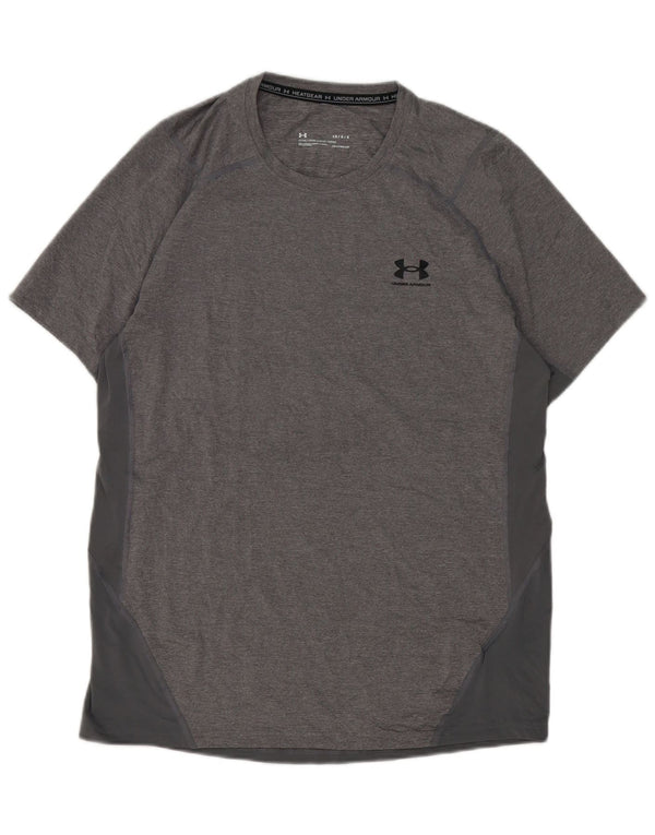 Camiseta masculina Under Armour Heat Gear grande poliéster cinza