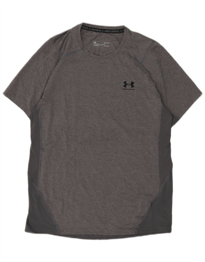 Camiseta masculina Under Armour Heat Gear grande poliéster cinza