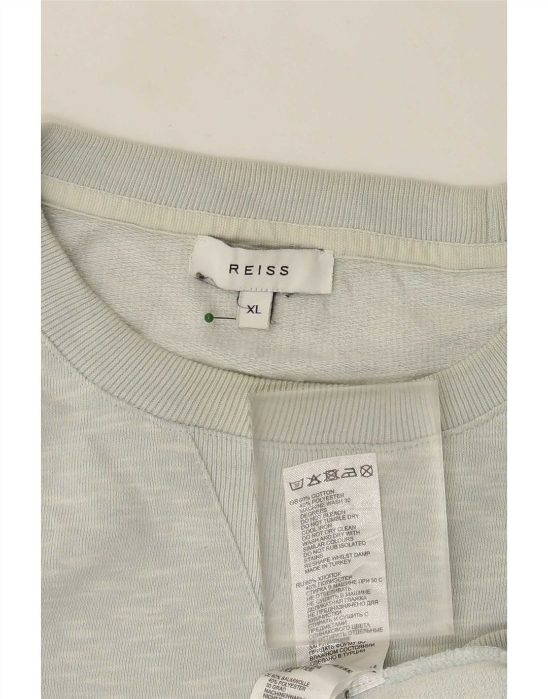 Reiss Moletom masculino Jumper XL cinza manchado de algodão