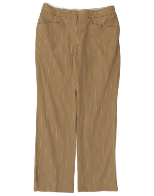 Tommy Hilfiger Calça feminina casual de golfe médio W28 L28 risca de giz bege