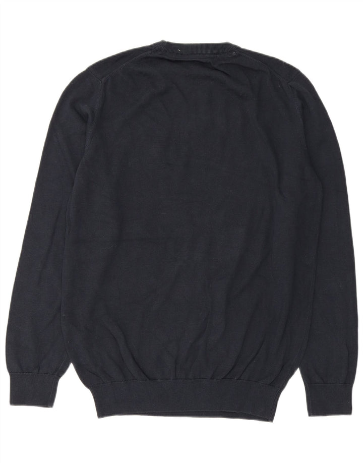 Suéter masculino Barbour com gola redonda, algodão azul marinho médio