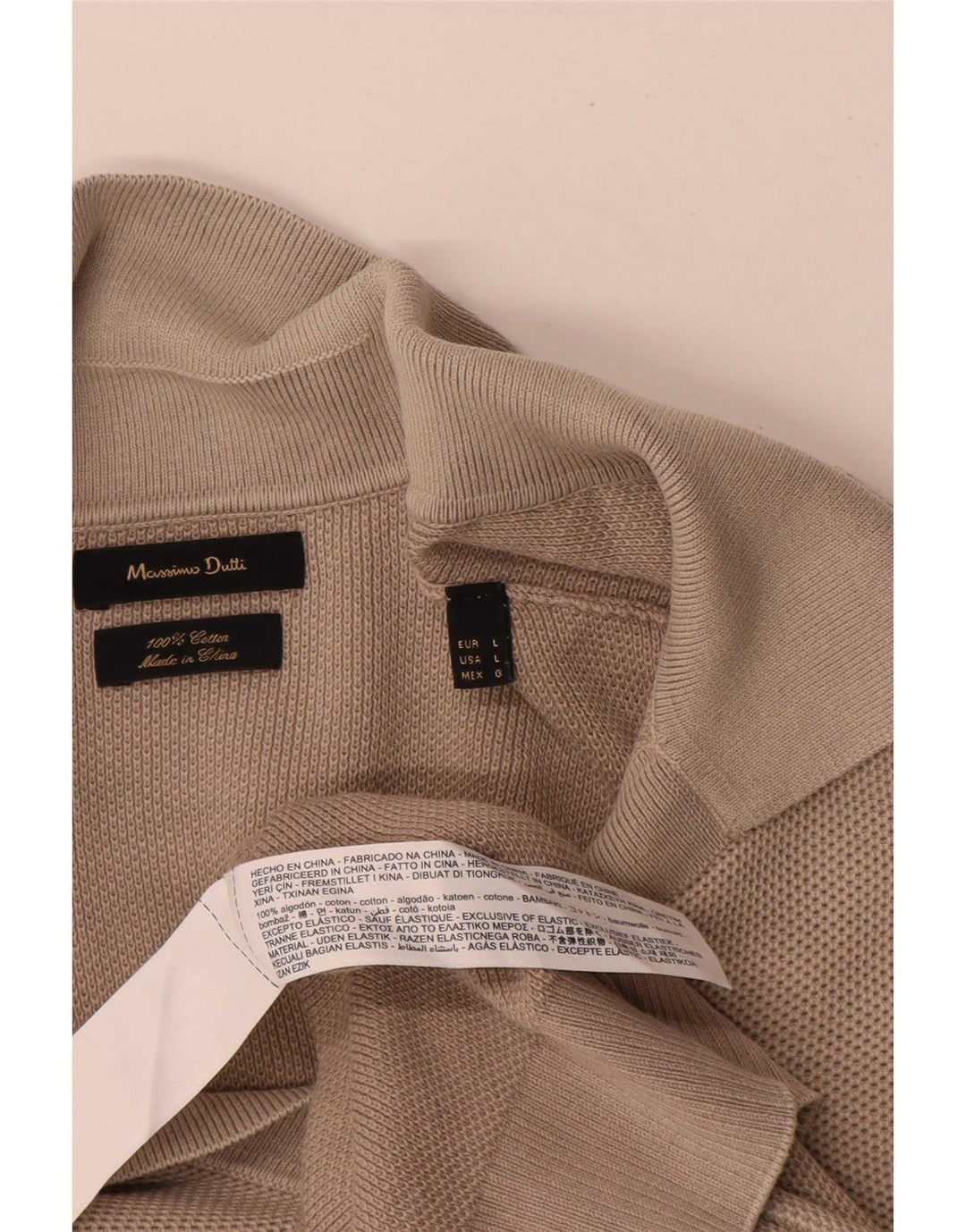 Camisa polo masculina Massimo Dutti grande algodão cinza