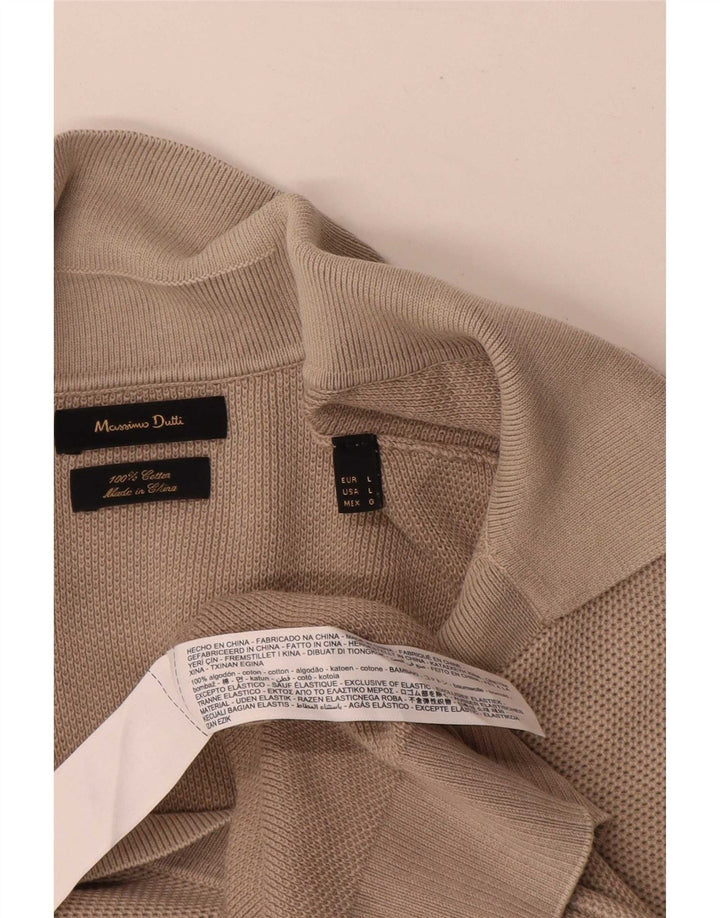 Camisa polo masculina Massimo Dutti grande algodão cinza