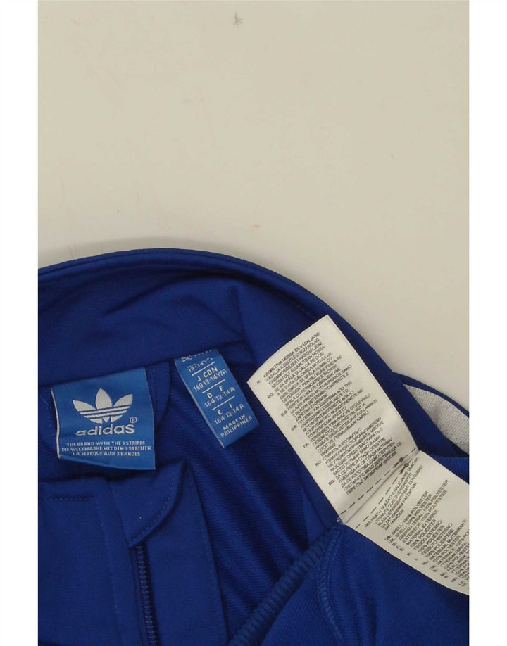 Casaco de treino gráfico Adidas Boys 13-14 anos azul poliéster