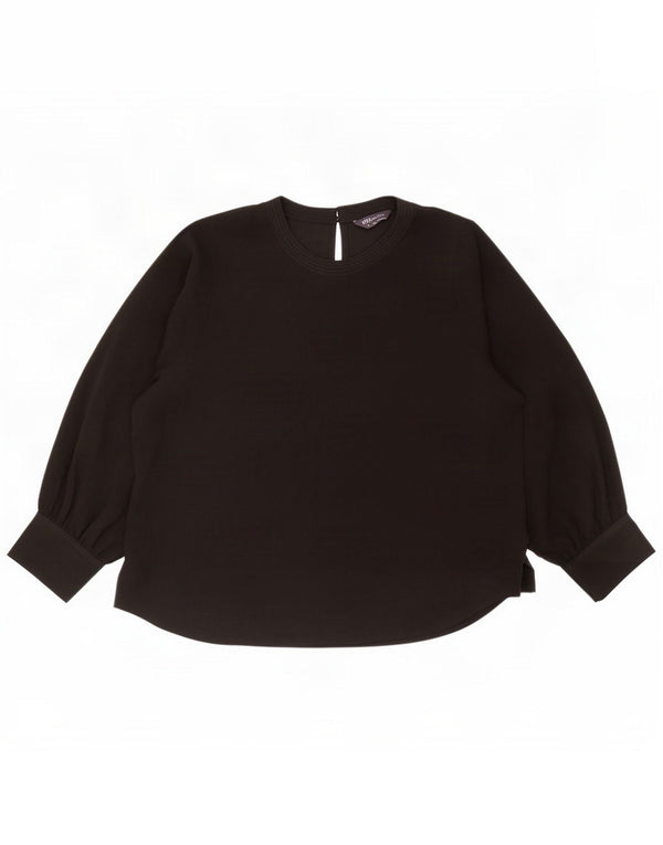 Marks & Spencer Womens Long Sleeve Blouse Top UK 20 2XL Black