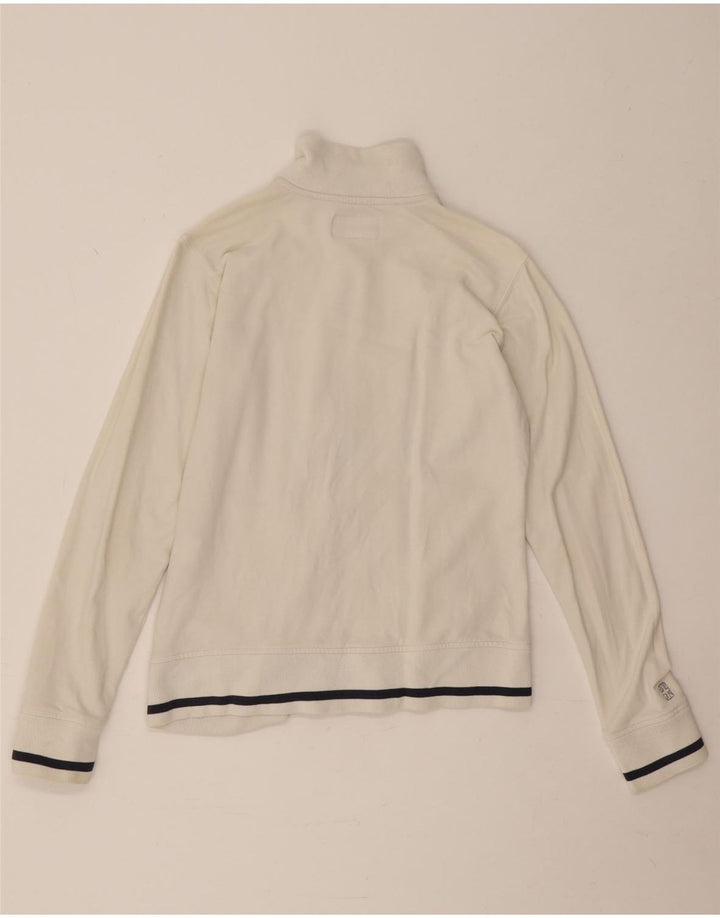 Reebok Womens Tracksuit Top Jacket UK 12 Médio Algodão Branco