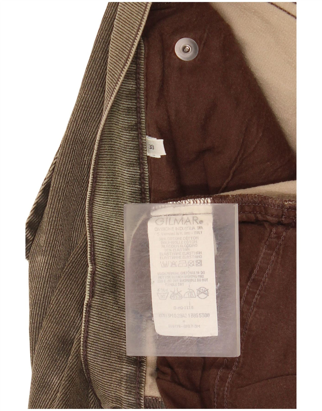 Calça jeans reta masculina ICEBERG W38 L27 algodão cáqui