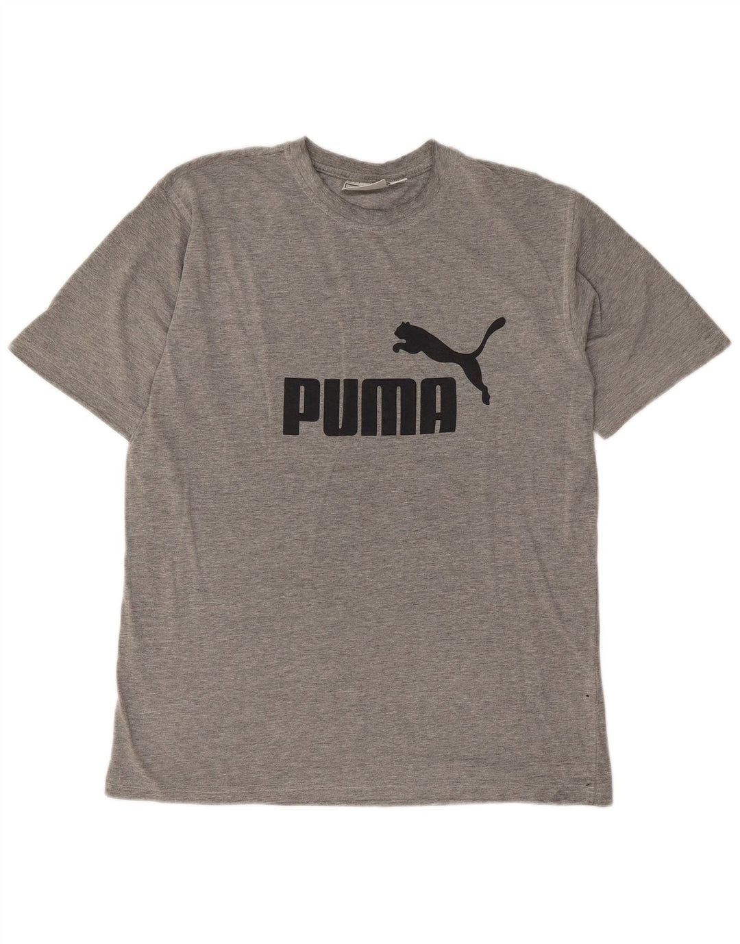 Puma Mens Graphic T-Shirt Top Grande Cinza Salpicado