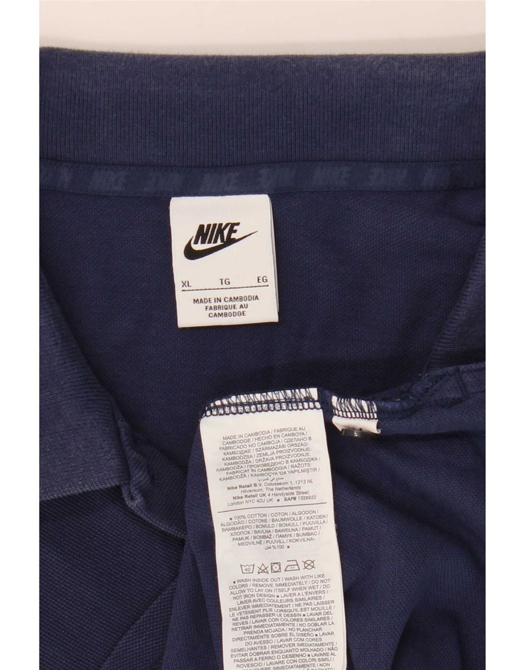 Camisa polo masculina Nike XL azul marinho algodão