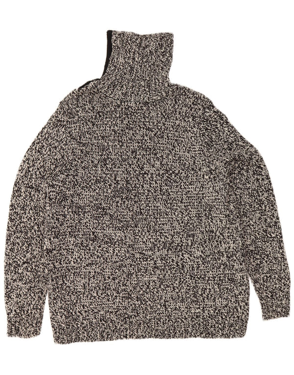 Suéter feminino Chaps com gola redonda UK 18 XL algodão manchado preto