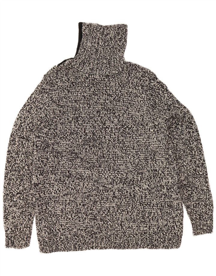 Suéter feminino Chaps com gola redonda UK 18 XL algodão manchado preto