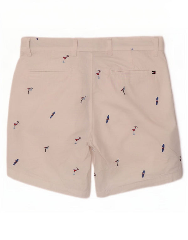 Tommy Hilfiger Mens Graphic Chino Shorts W31 Médio Branco