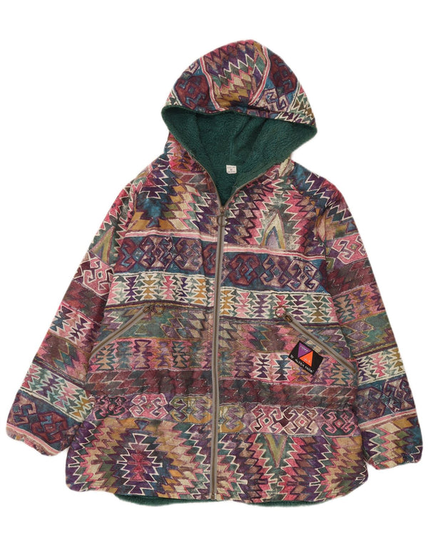 Jaqueta corta-vento feminina com capuz Crazy Idea Reino Unido 14 médio multicolorido