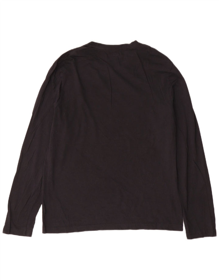 Dkny Top masculino de manga comprida grande algodão preto