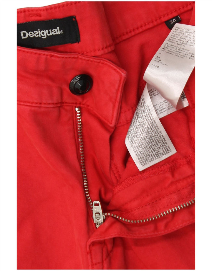 DESIGUAL Jeans Skinny Feminino EU 34 XS W25 L27 Algodão Vermelho