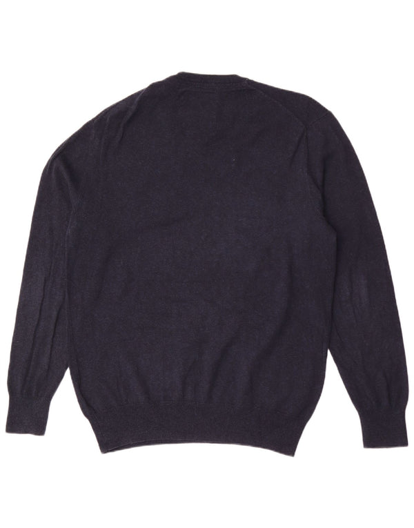 Suéter masculino Superdry com decote em V XL azul marinho algodão