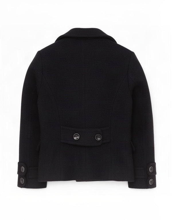 Casaco feminino Pea Coat UK 10 pequeno azul marinho Max & Co.