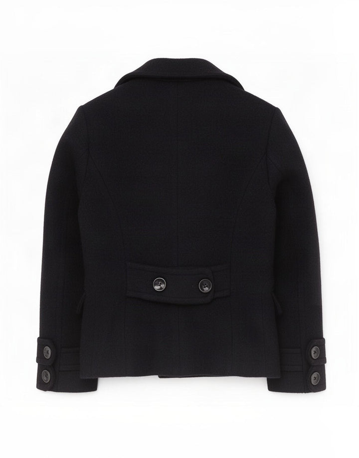 Casaco feminino Pea Coat UK 10 pequeno azul marinho Max & Co.