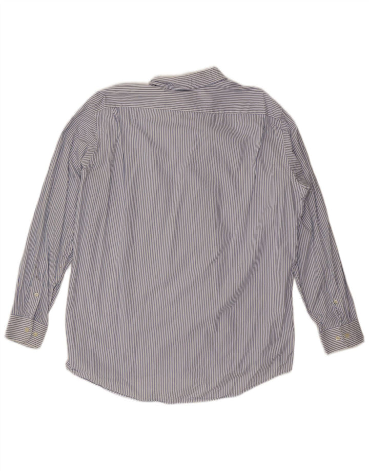 Camisa masculina LACOSTE tamanho 42 grande algodão listrado azul