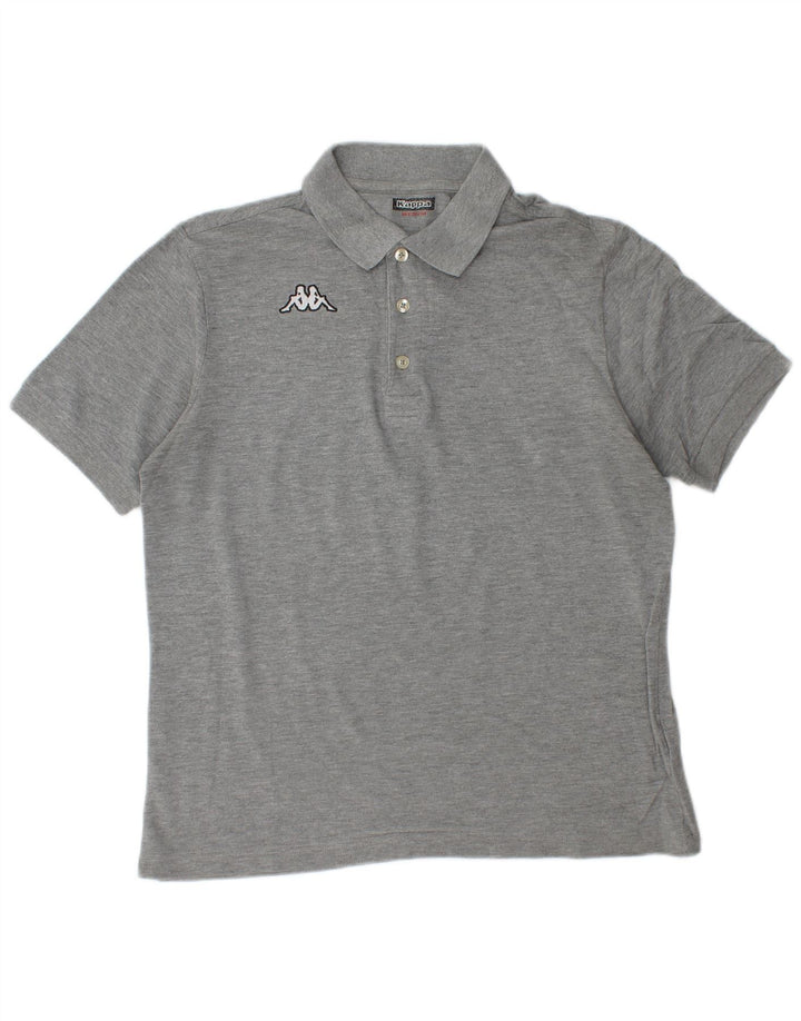 Camisa polo masculina Kappa algodão cinza médio