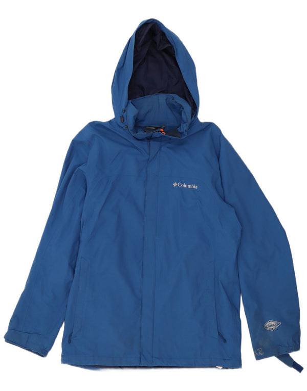 Jaqueta de chuva Columbia masculina Omni-Tech com capuz Reino Unido 38 nylon azul médio