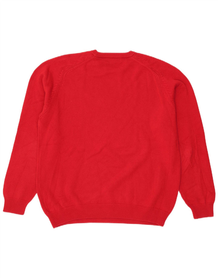 Suéter masculino Peter Fitch com gola redonda, grande algodão vermelho