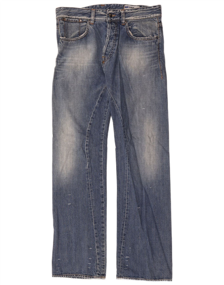 Gas Mens Straight Jeans W34 L34 Azul Algodão