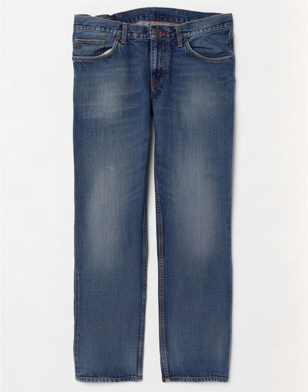Jeans retos masculinos Tommy Hilfiger W34 L31 algodão azul